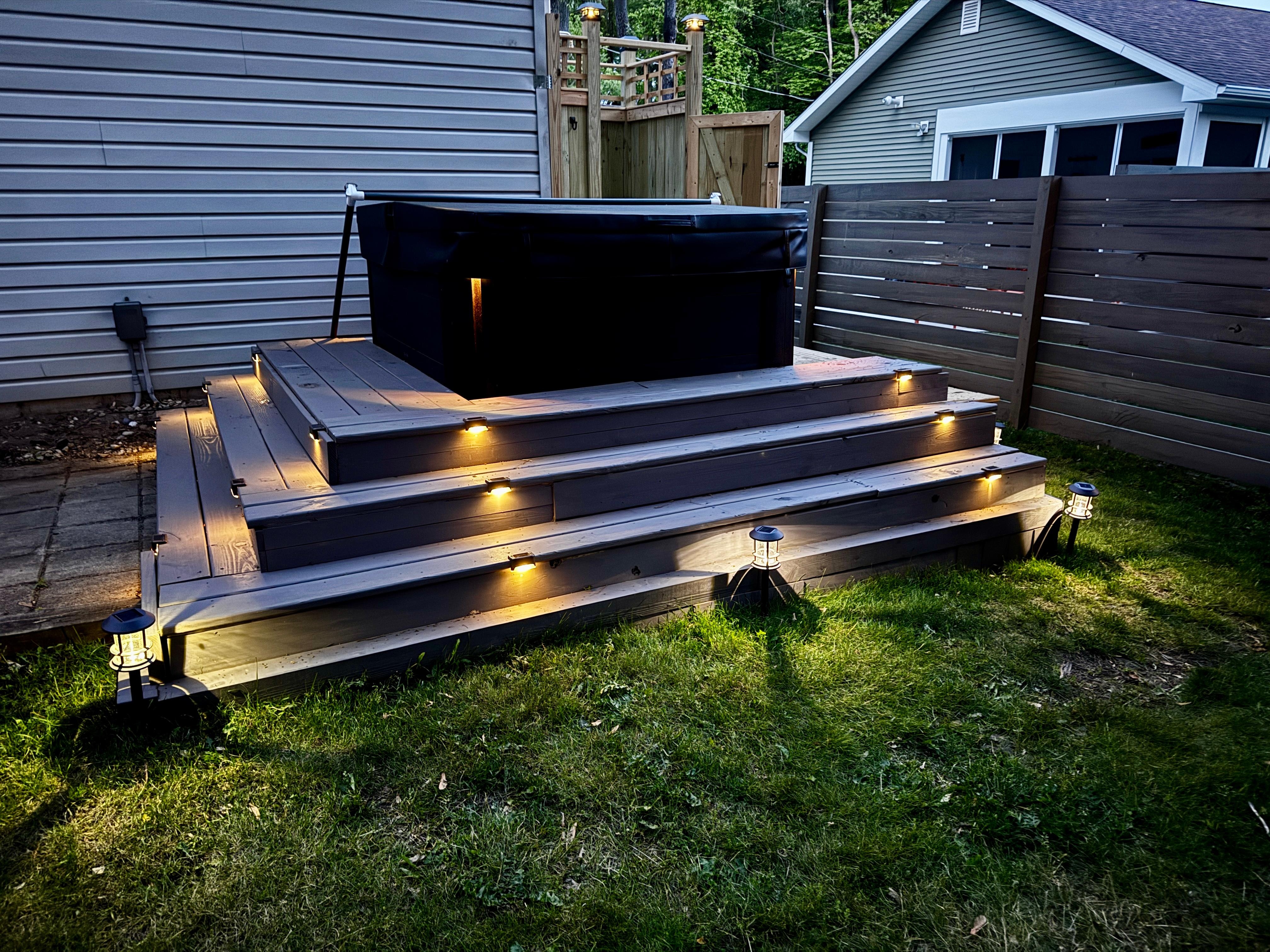 Hot tub was lovely in the evening