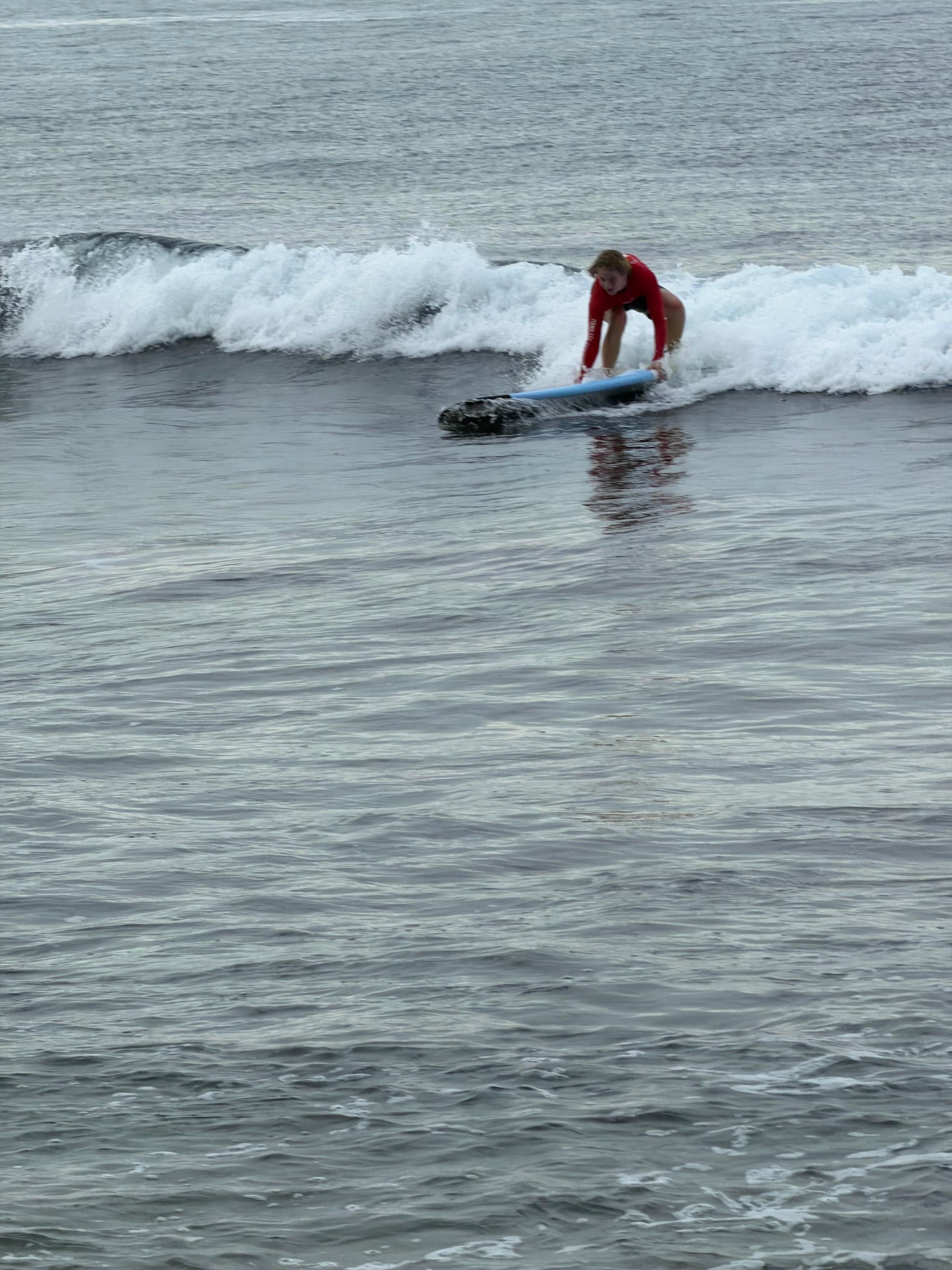 Our teenage novice surfer