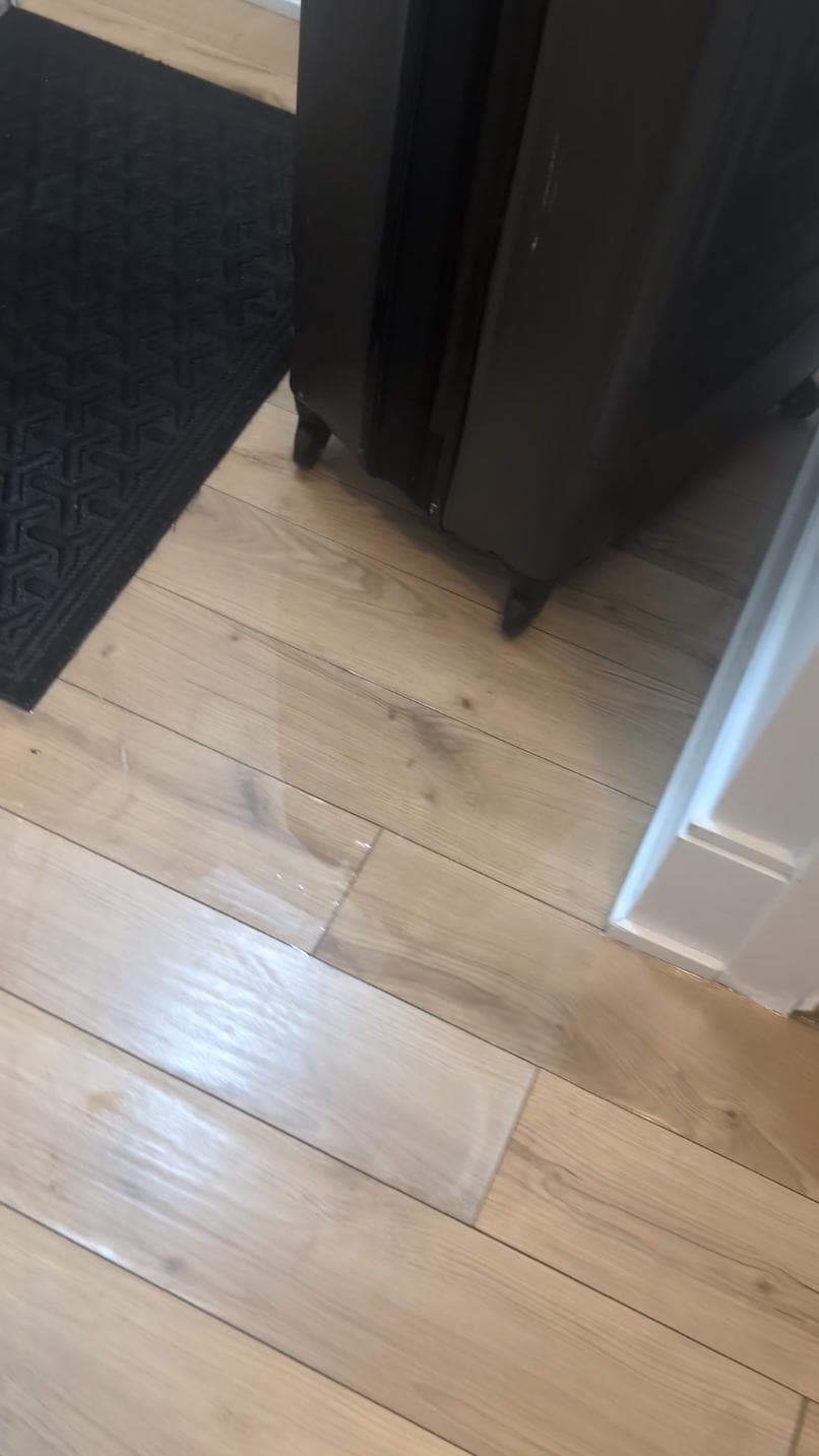 Soaked flooring near laundry area. We were told not to use the washer but offered no cleanup support.