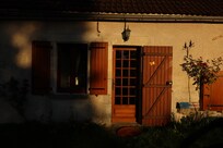 beautiful sunset at the house