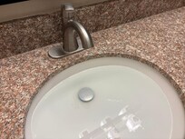 Sink stayed like this after brushing my teeth and washing my hands.