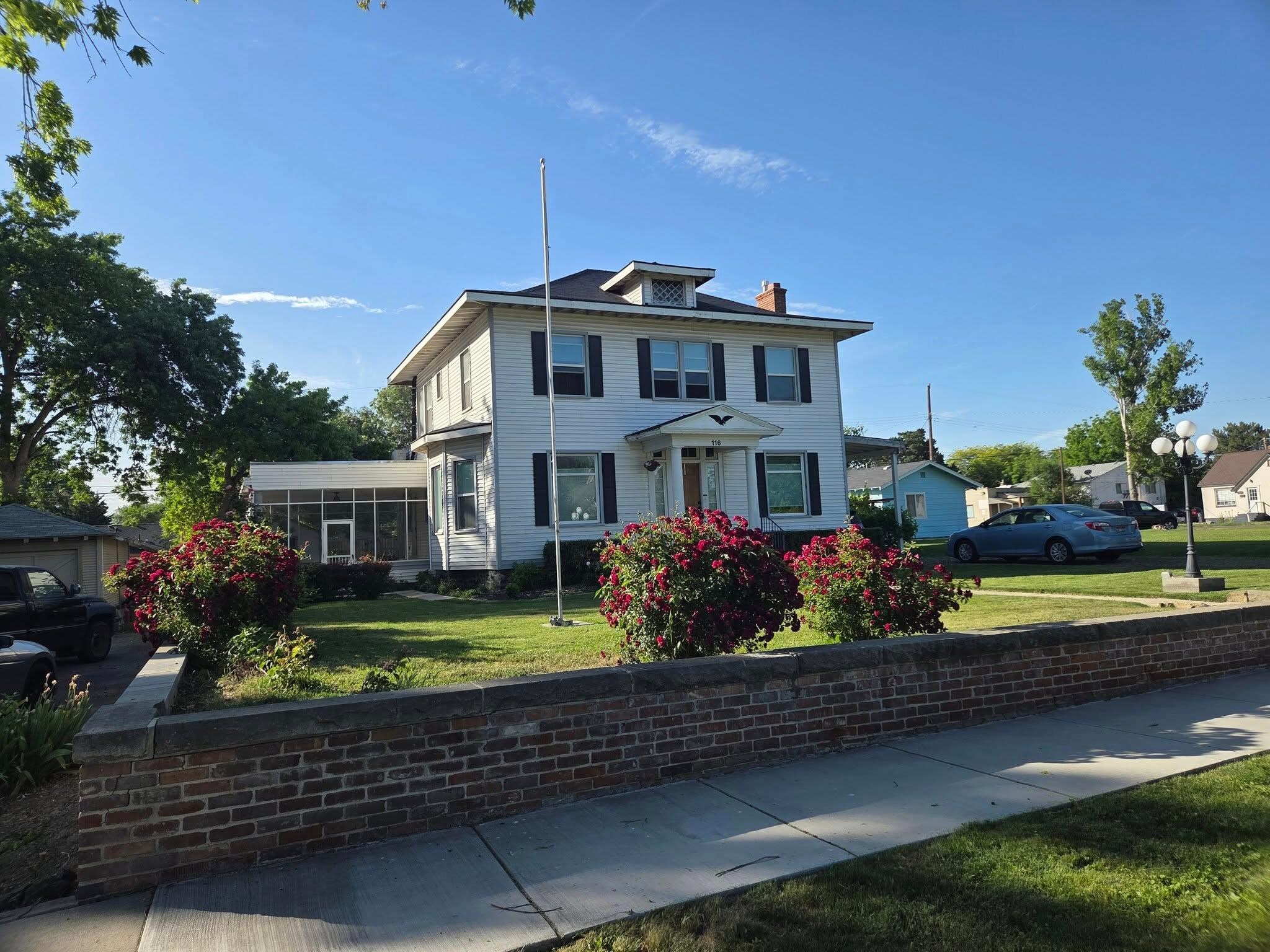 The front of the home