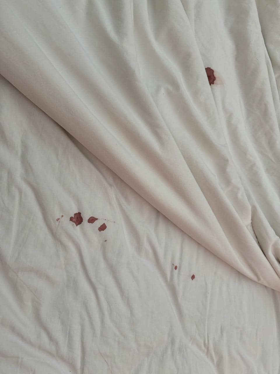 The bedding had old blood in it 