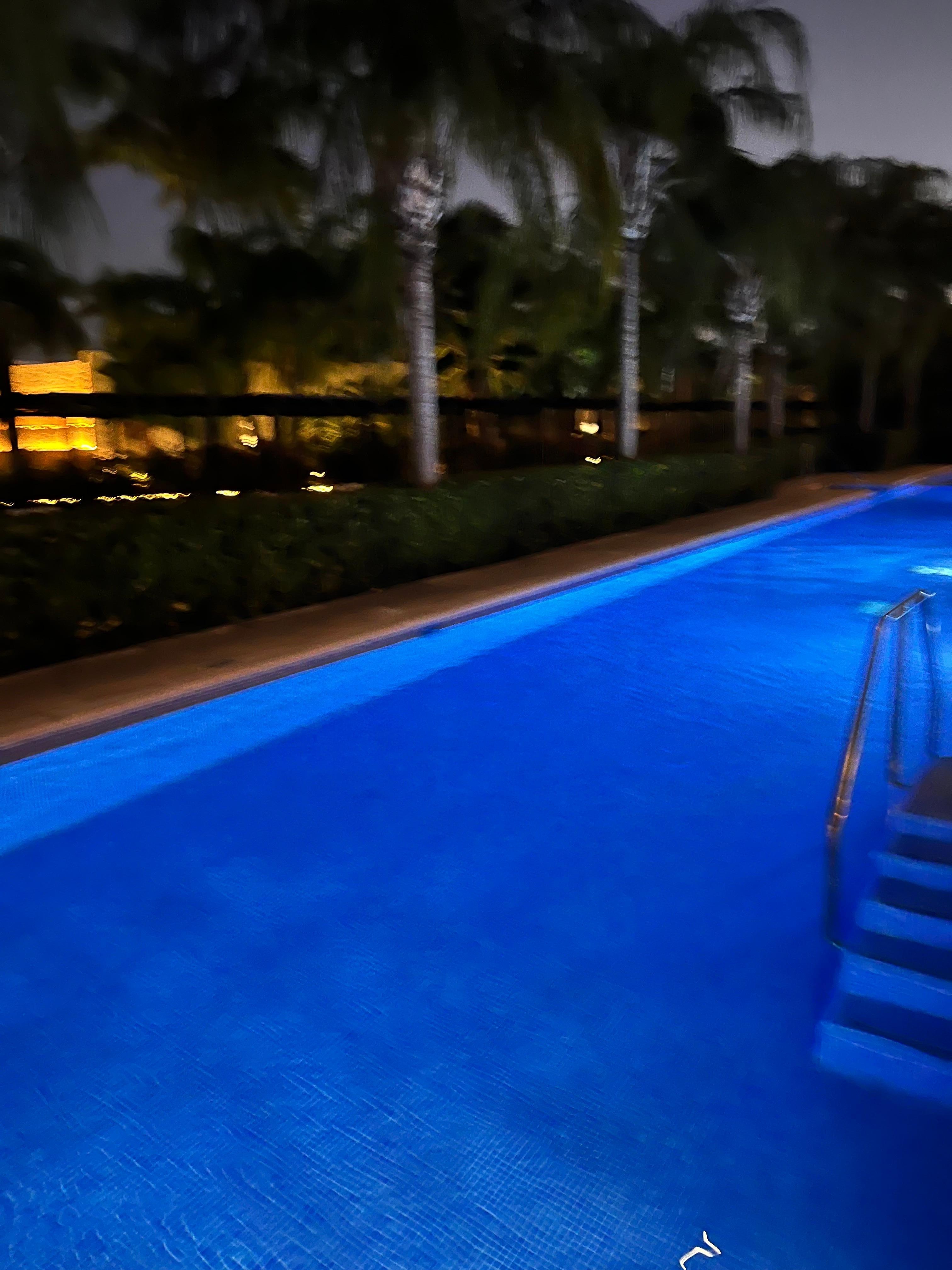 Swim out pool at night 