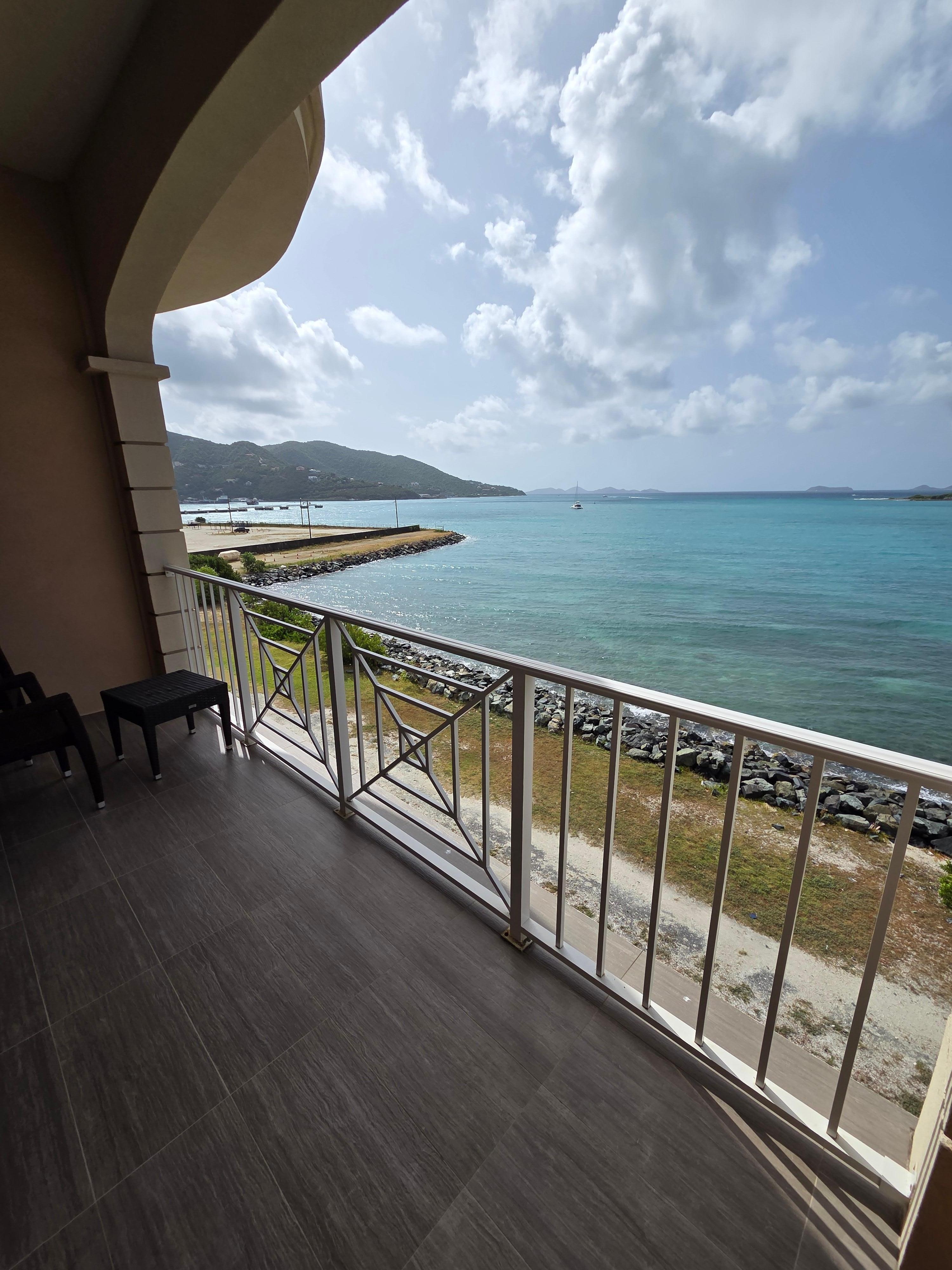 View of cruise ship dock from room