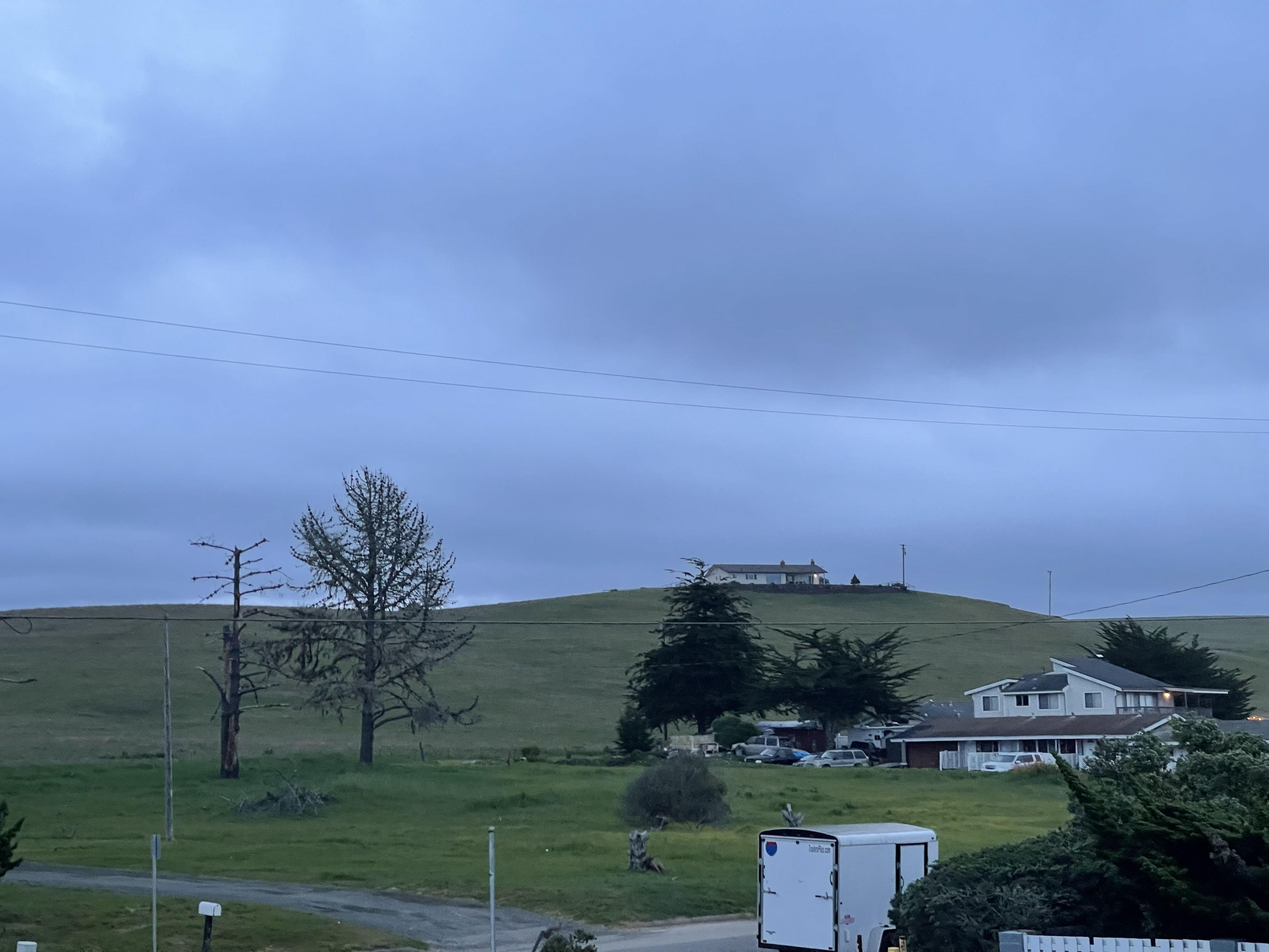 Nice view at the end of the street seen from the upstairs balcony.
