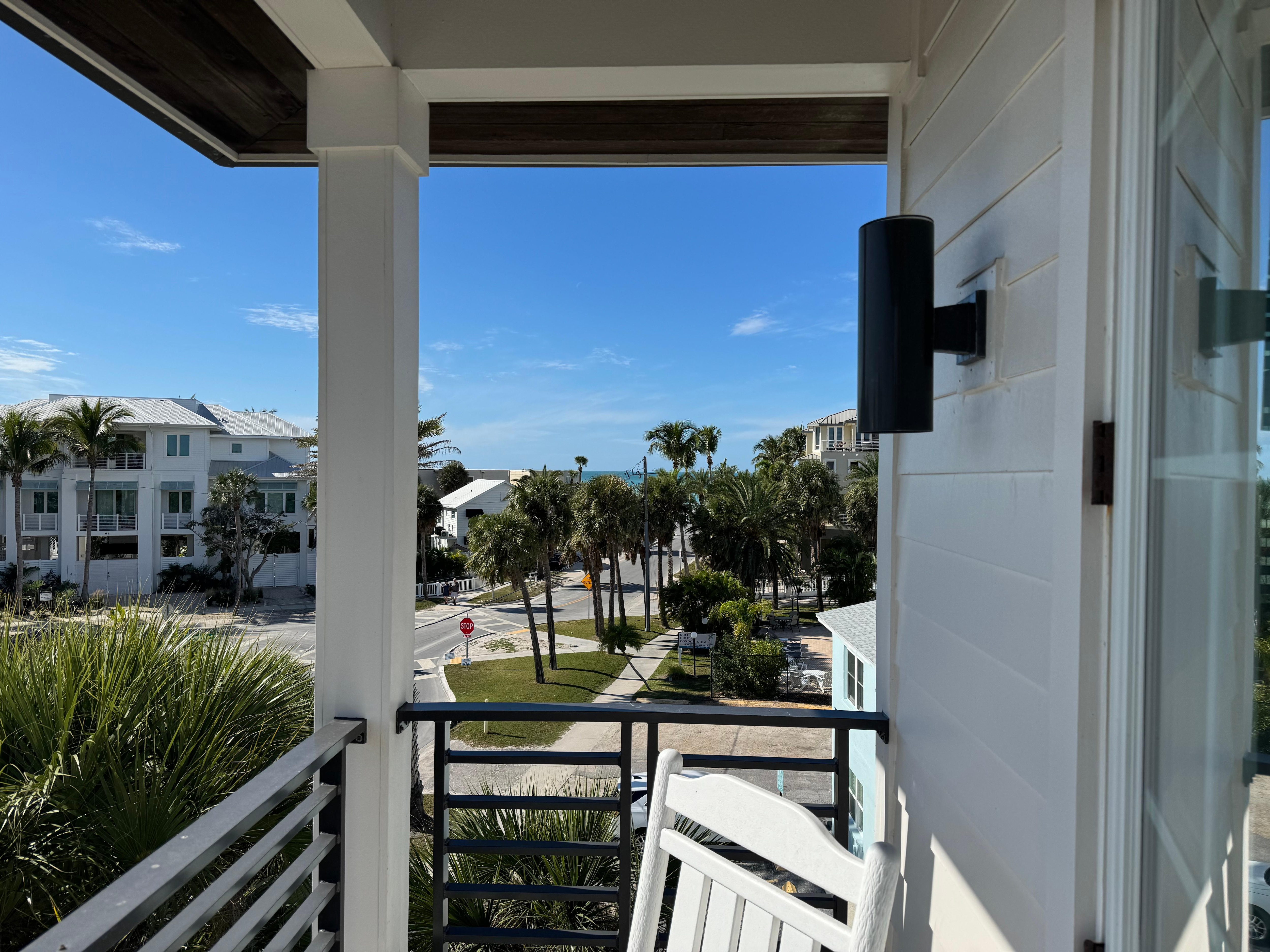 Looking toward beach access #2 from third-floor bedroom balcony
