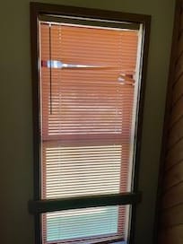 One of the damaged blinds.