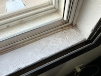 Dirty window sill.