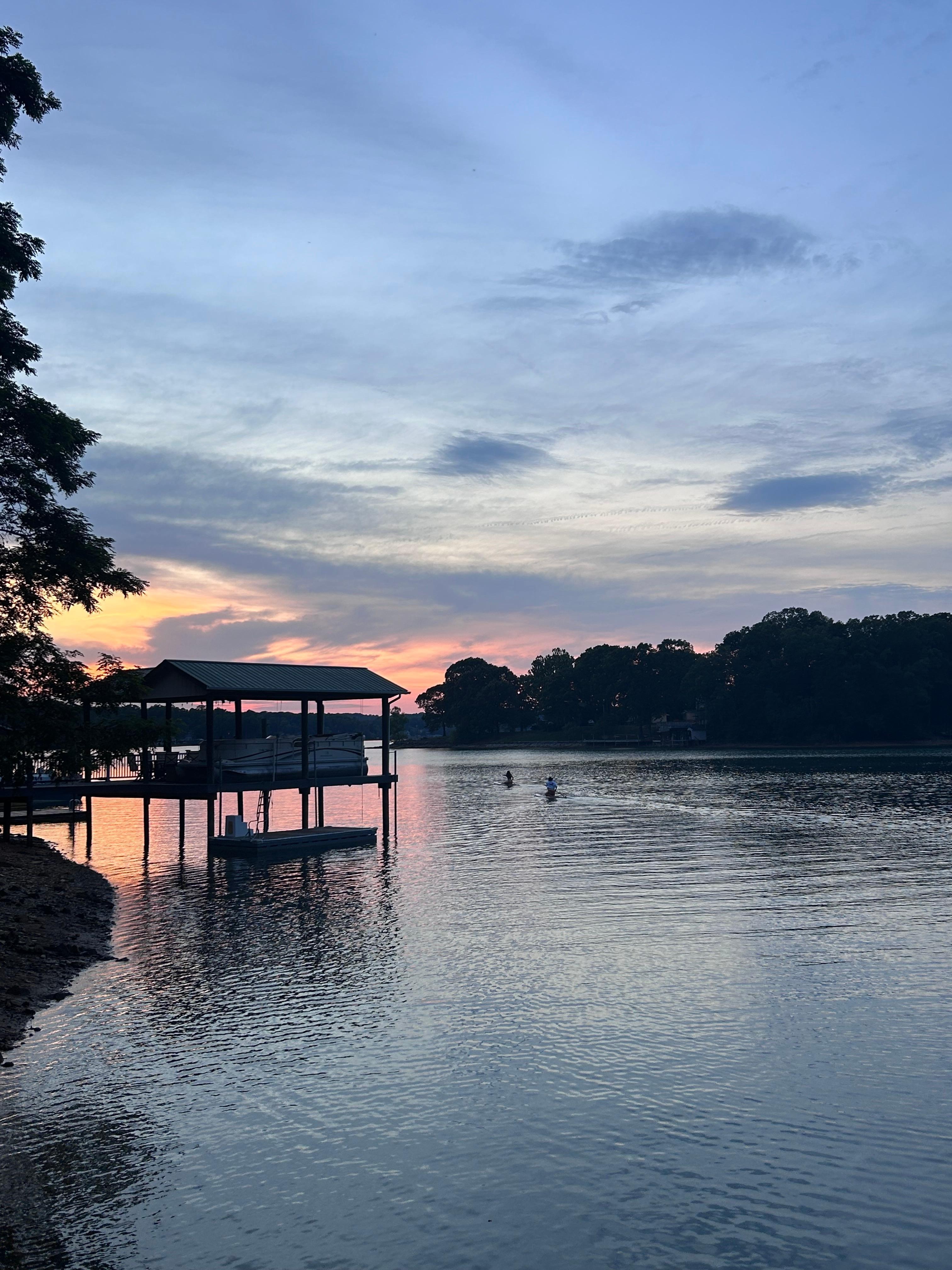 Paddle boarding at sunset 