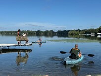 Enjoying the lake and amenities