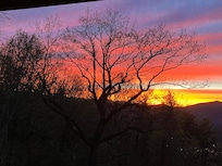 View of the sunset from the back porch