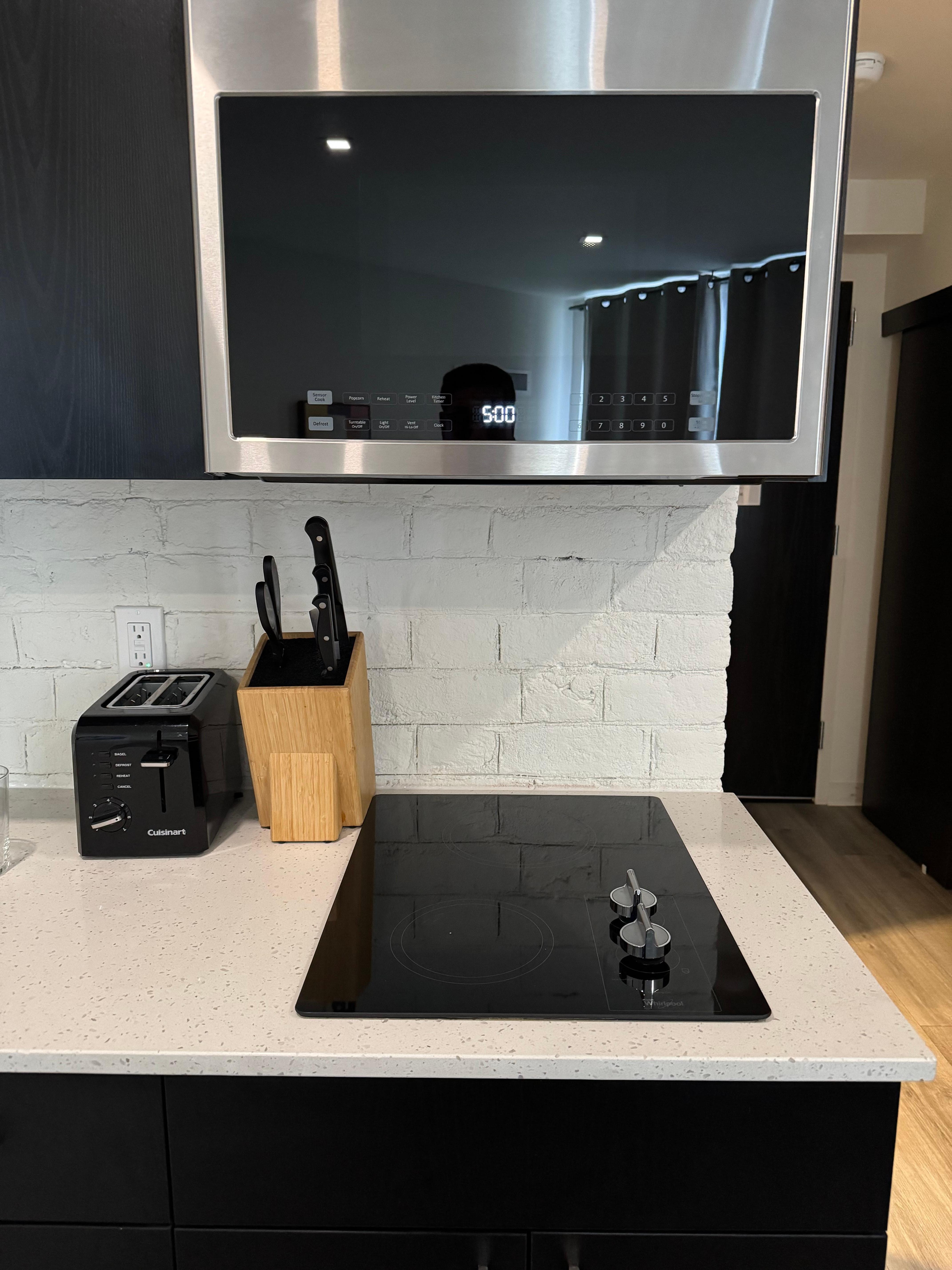 New microwave and stovetop