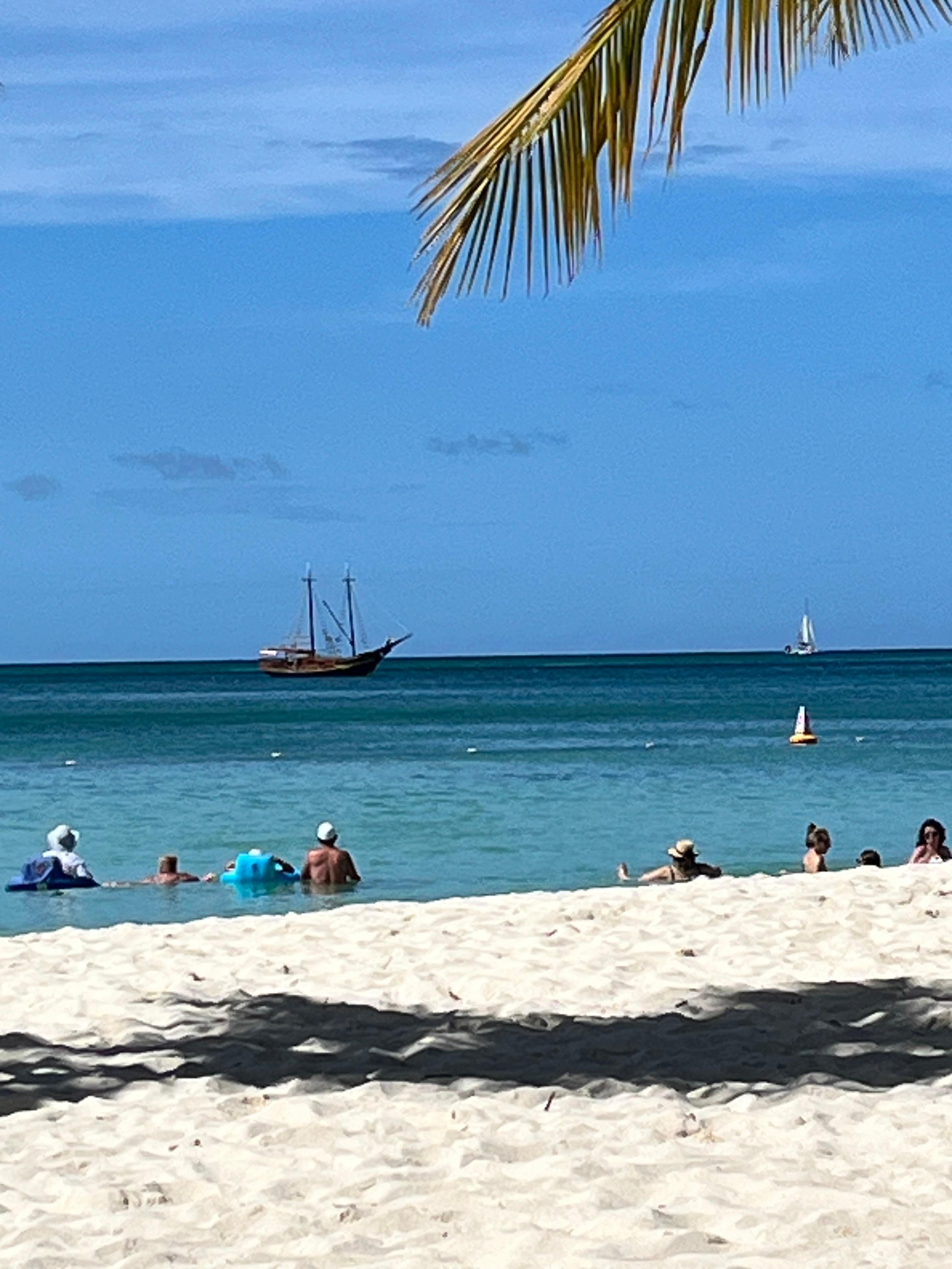 White sand beach and turquoise water