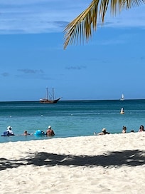 White sand beach and turquoise water