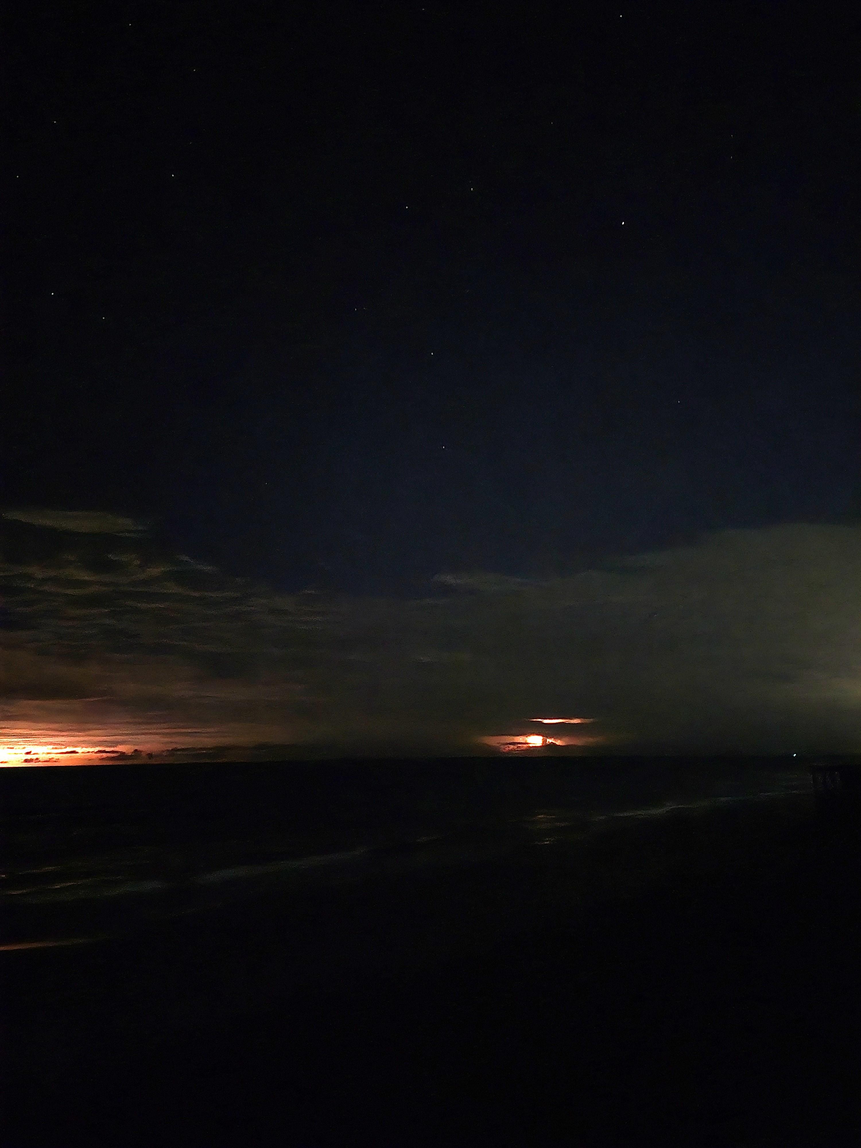 Thunderstorm at night out at sea