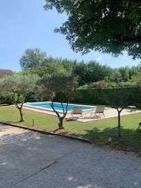 The beautiful pool available for use throughout each day between 9am and 7pm