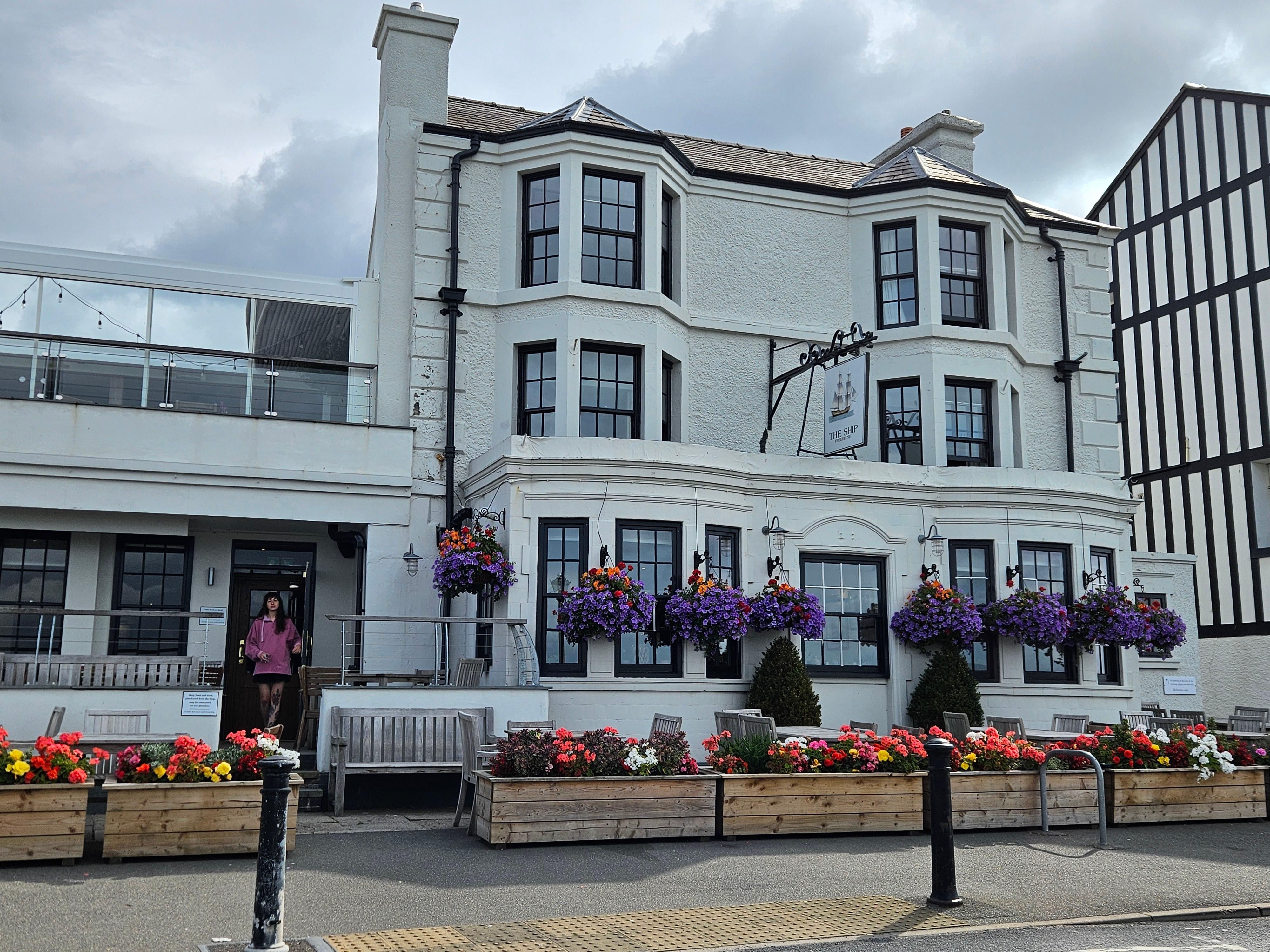 Pretty flower boxes outside the hotel