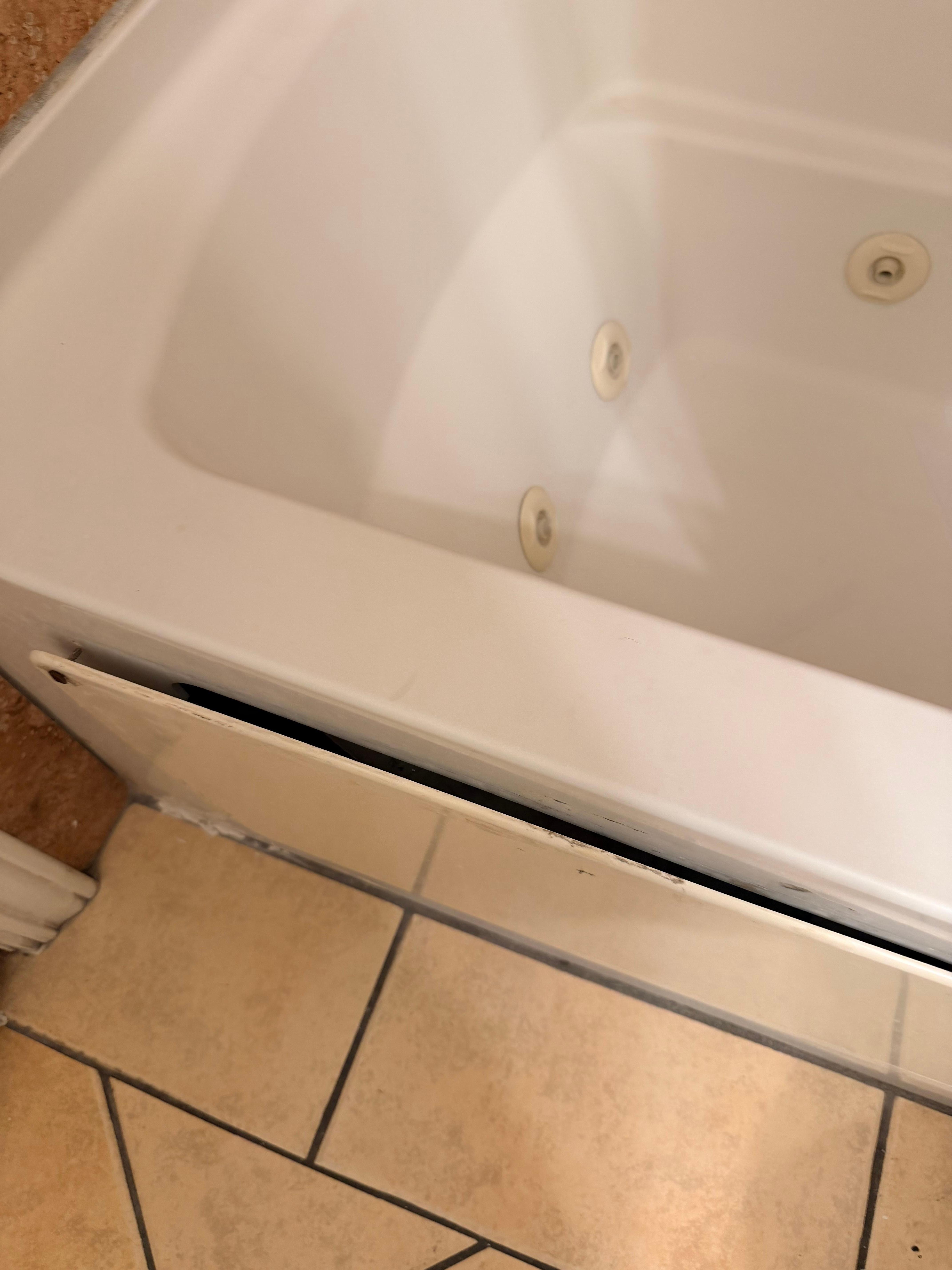 Tub broke and taped up