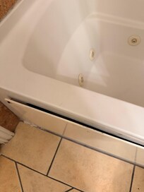 Tub broke and taped up