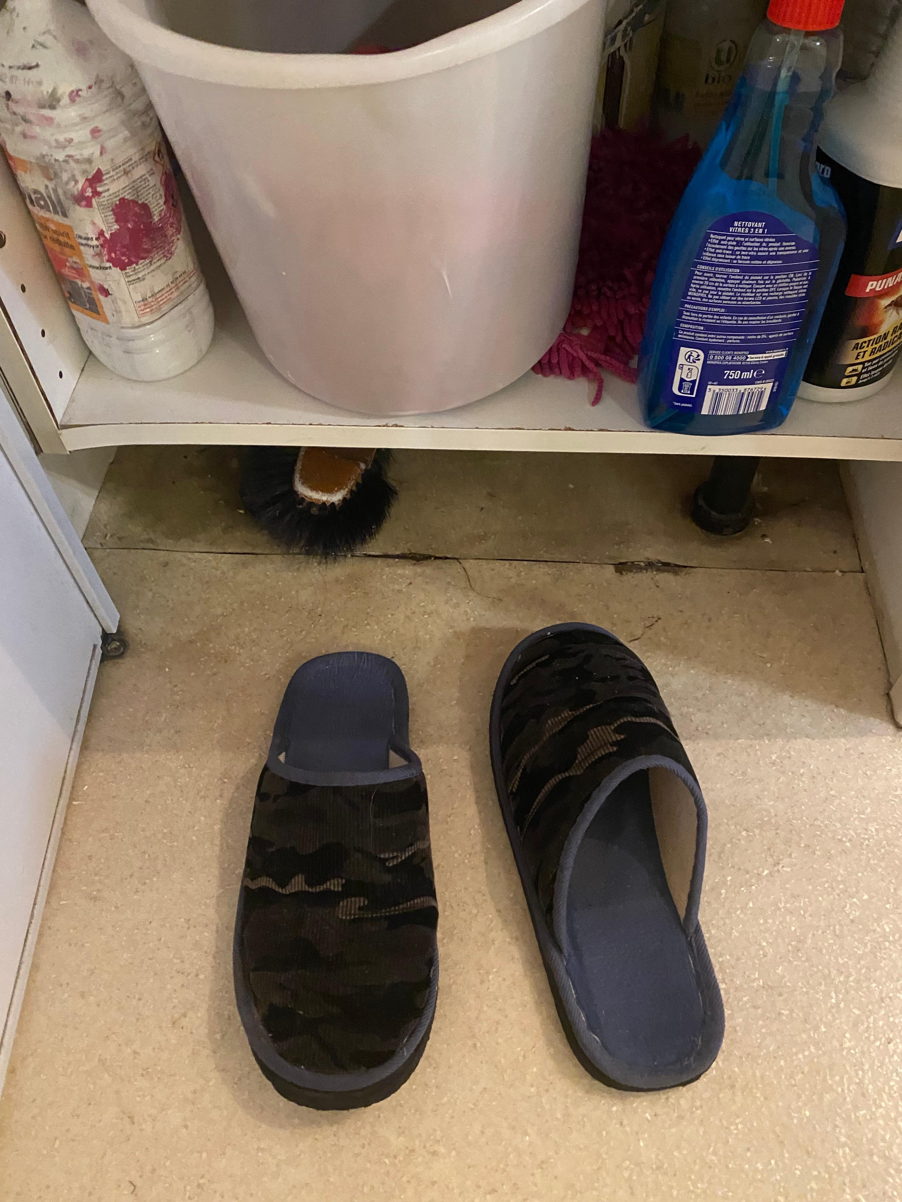 The slippers were left behind by the owner who obviously vacated for our stay.