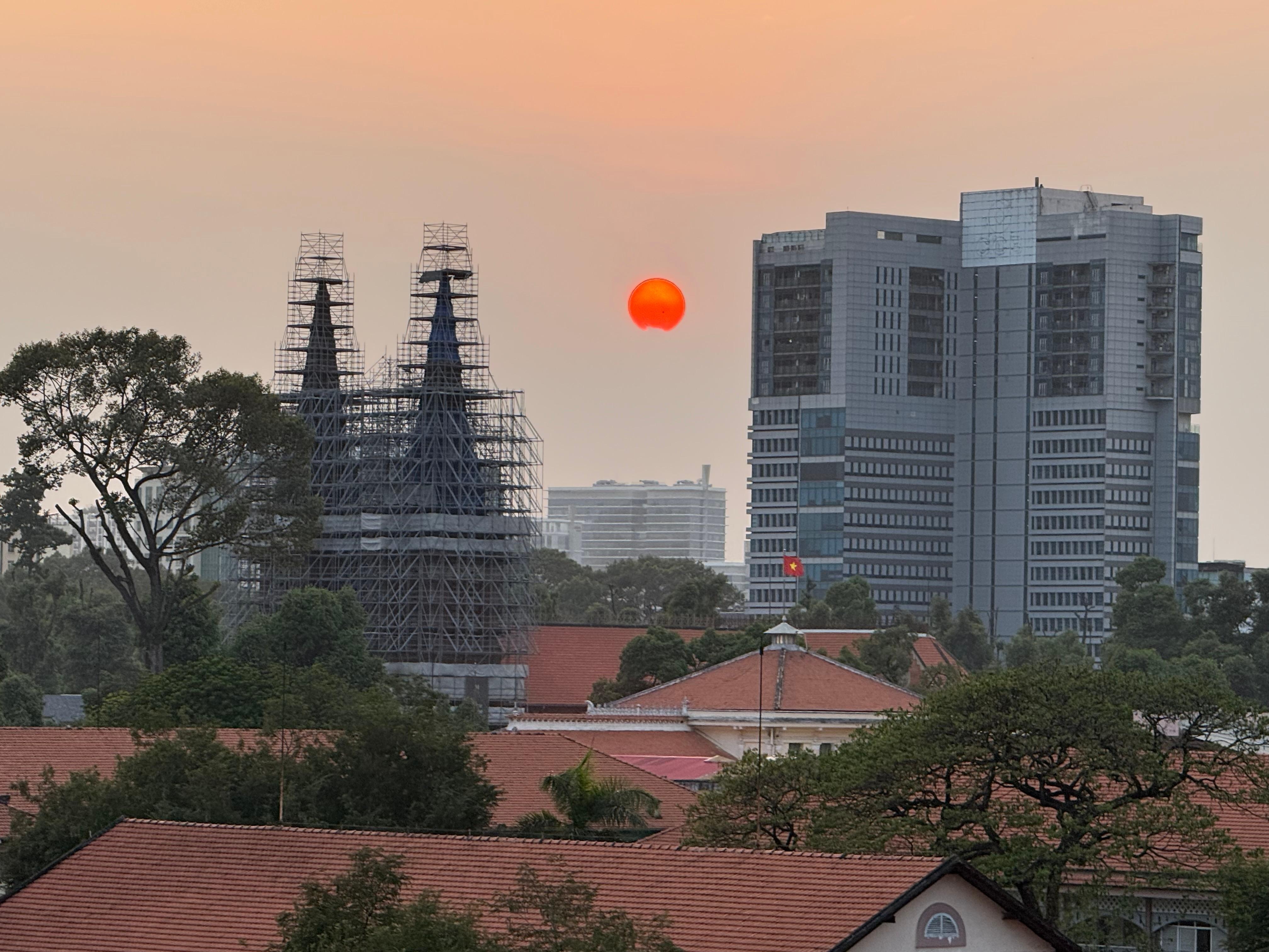 View of the sunset from the jacuzzi/bar area