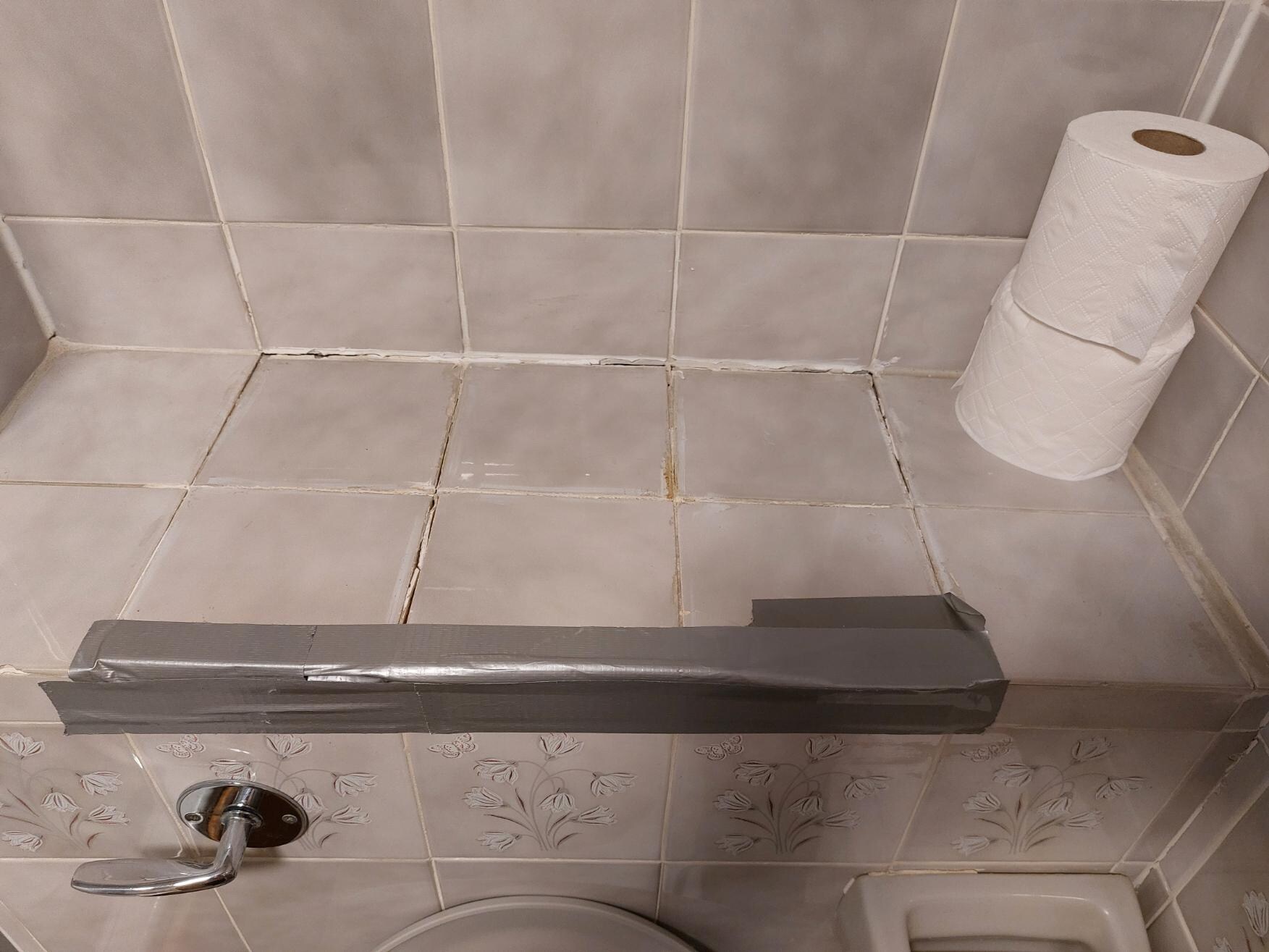 Shelf above the loo.