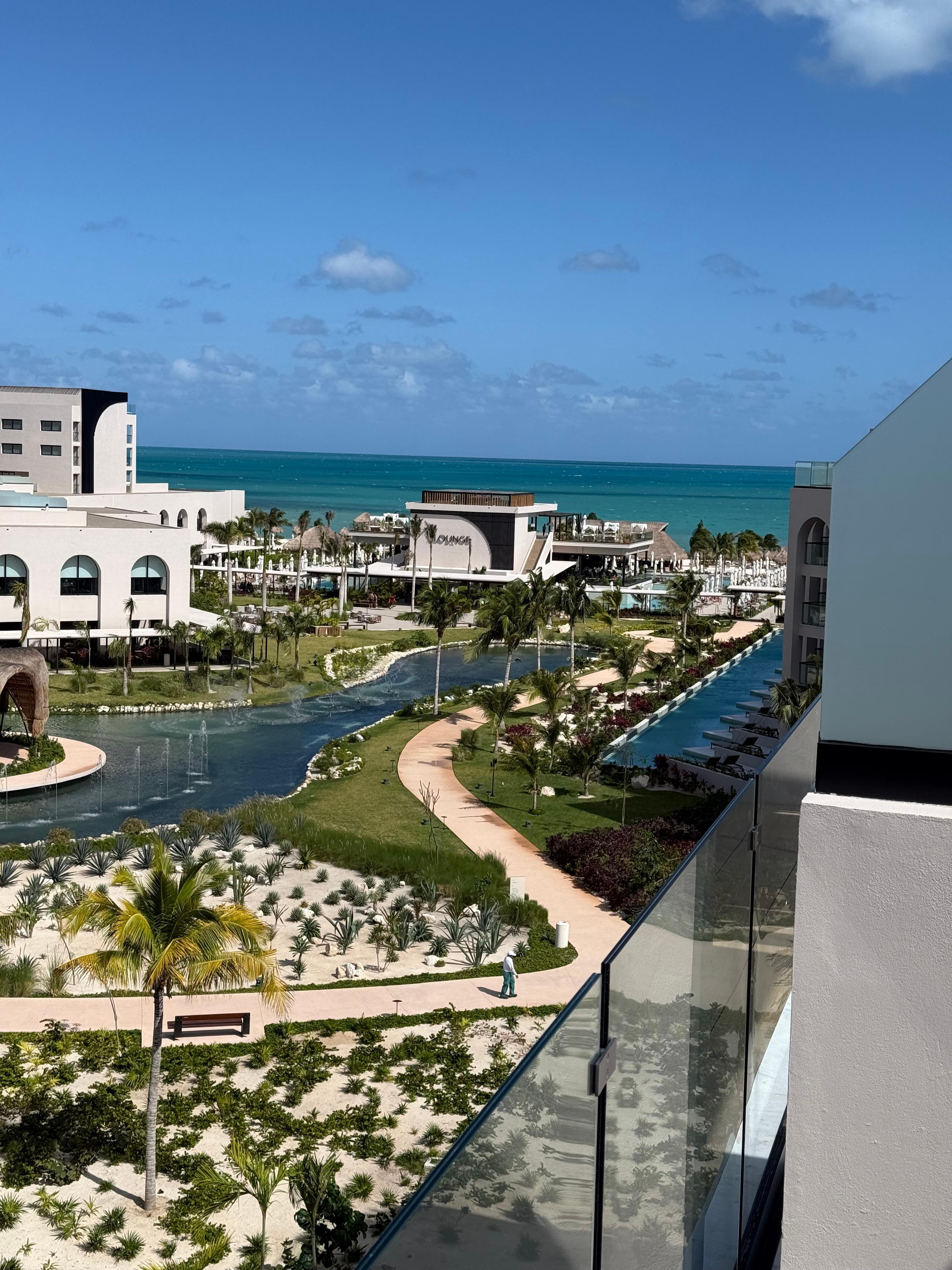 View from my room; 2 story w/rooftop pool