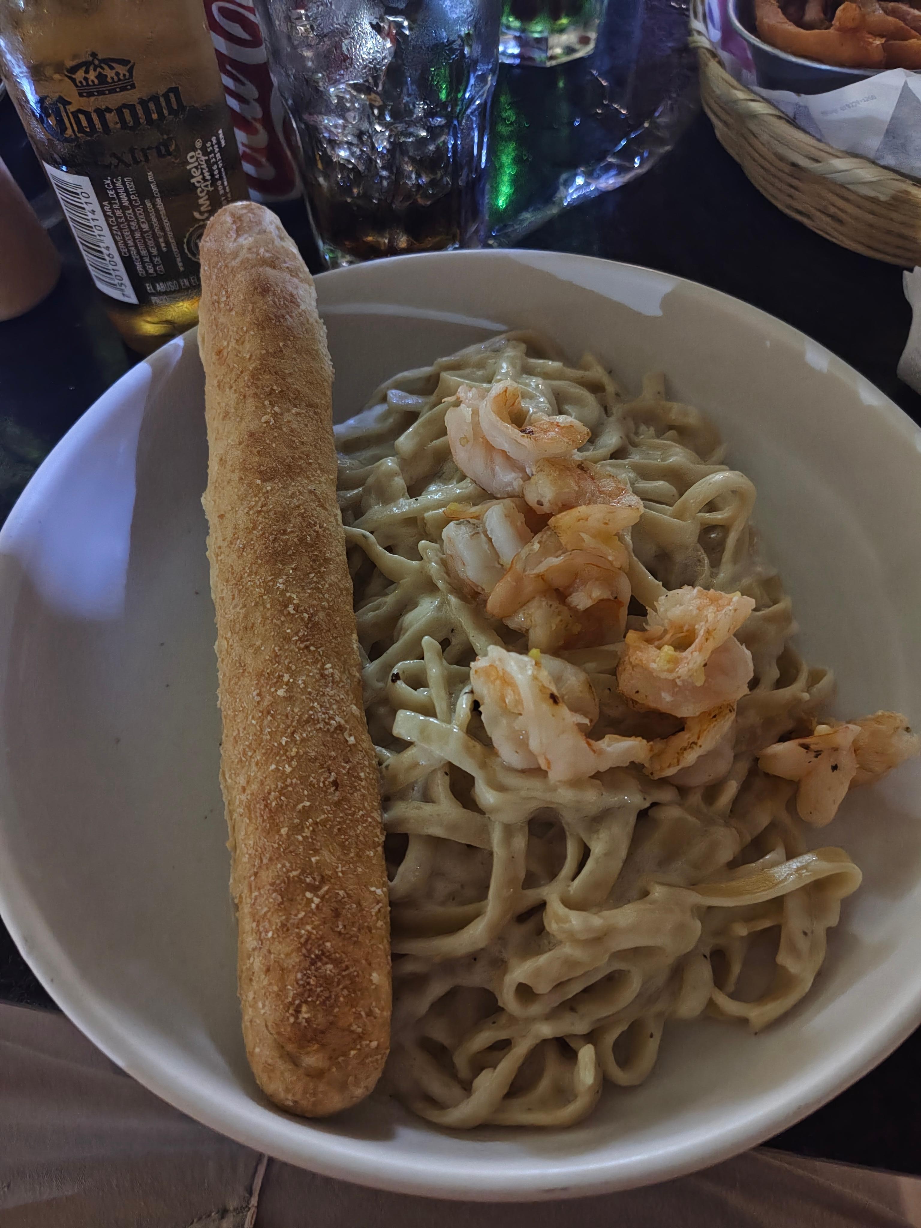 La pasta estaba sabrosa