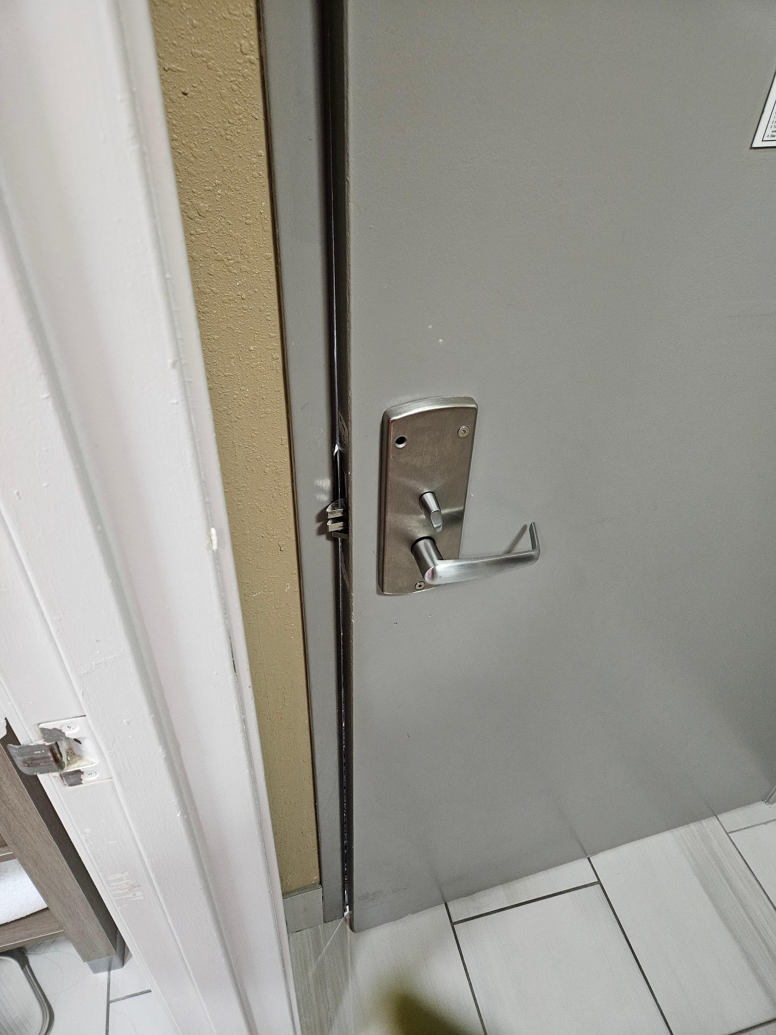 Door can't close to be locked, coming off hinges