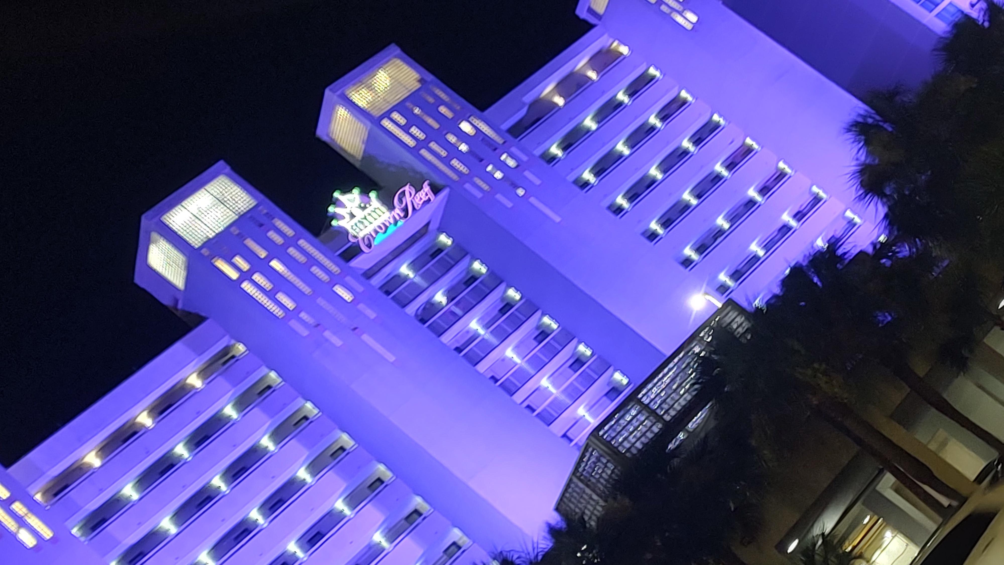 At night