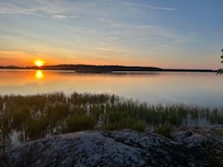 Der Sonnenuntergang an der Ostsee