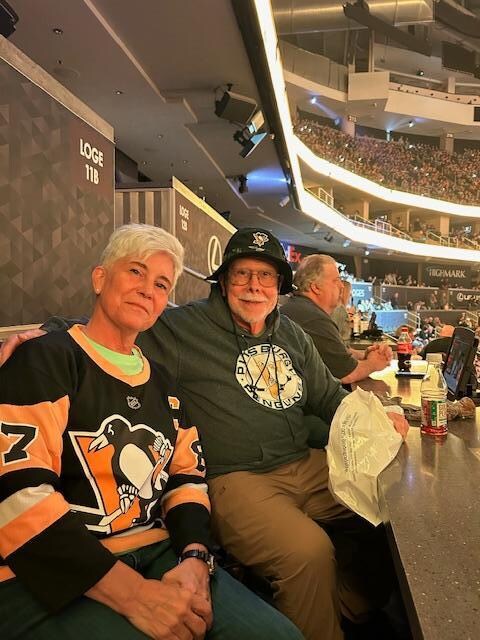 My Dad came and celebrated the birthday with us. He is 84 and was perfectly comfortable.  His first NHL game since the Hartford Whalers!!