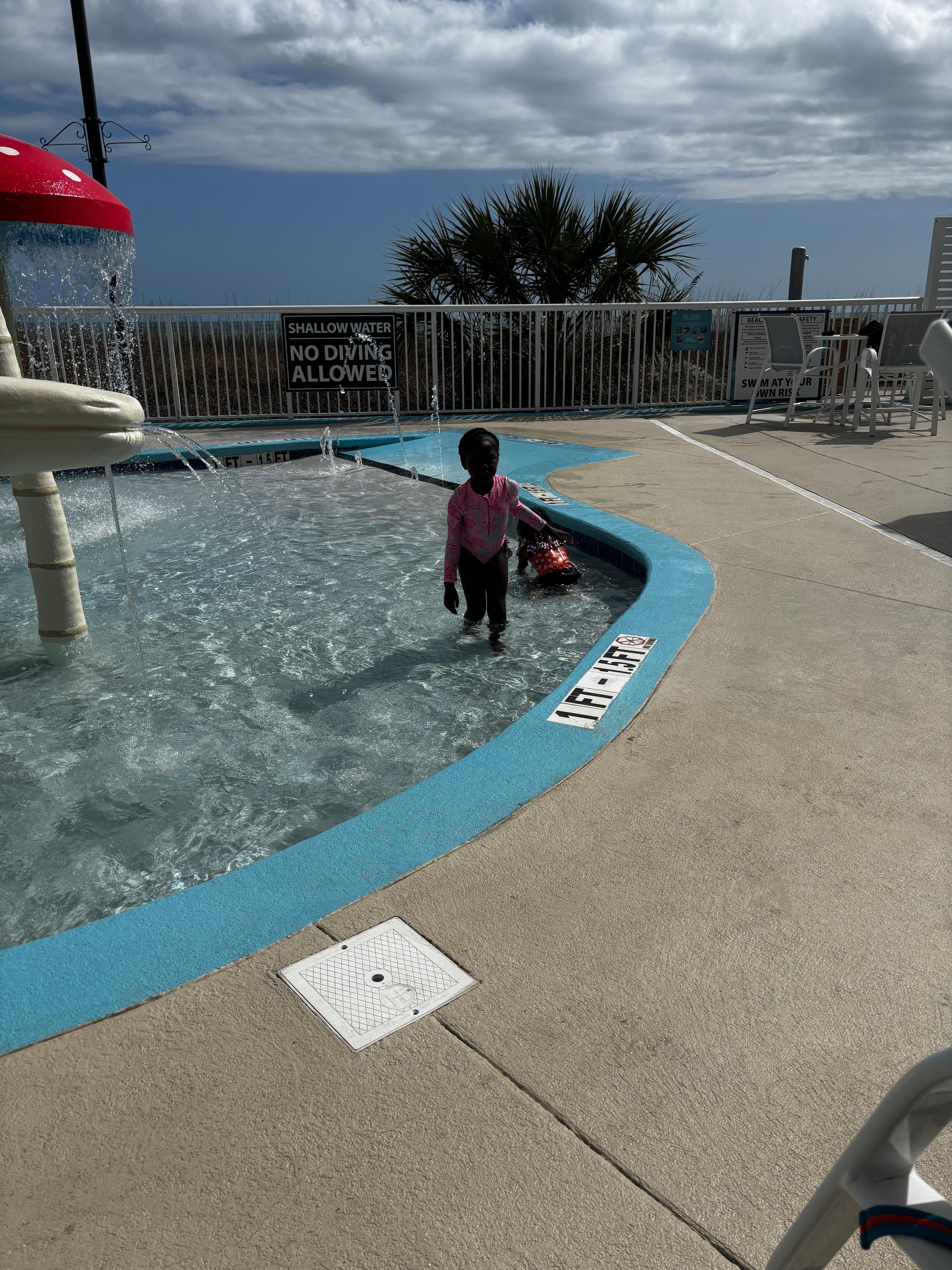 the kiddie pool , they were painting and cleaning it and had it finished before the end of our stay ! 