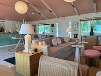 Lobby has a library to enjoy with morning coffee