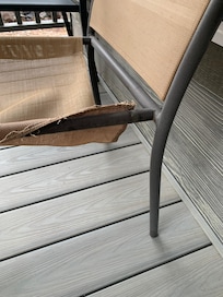 All chairs on property were damaged