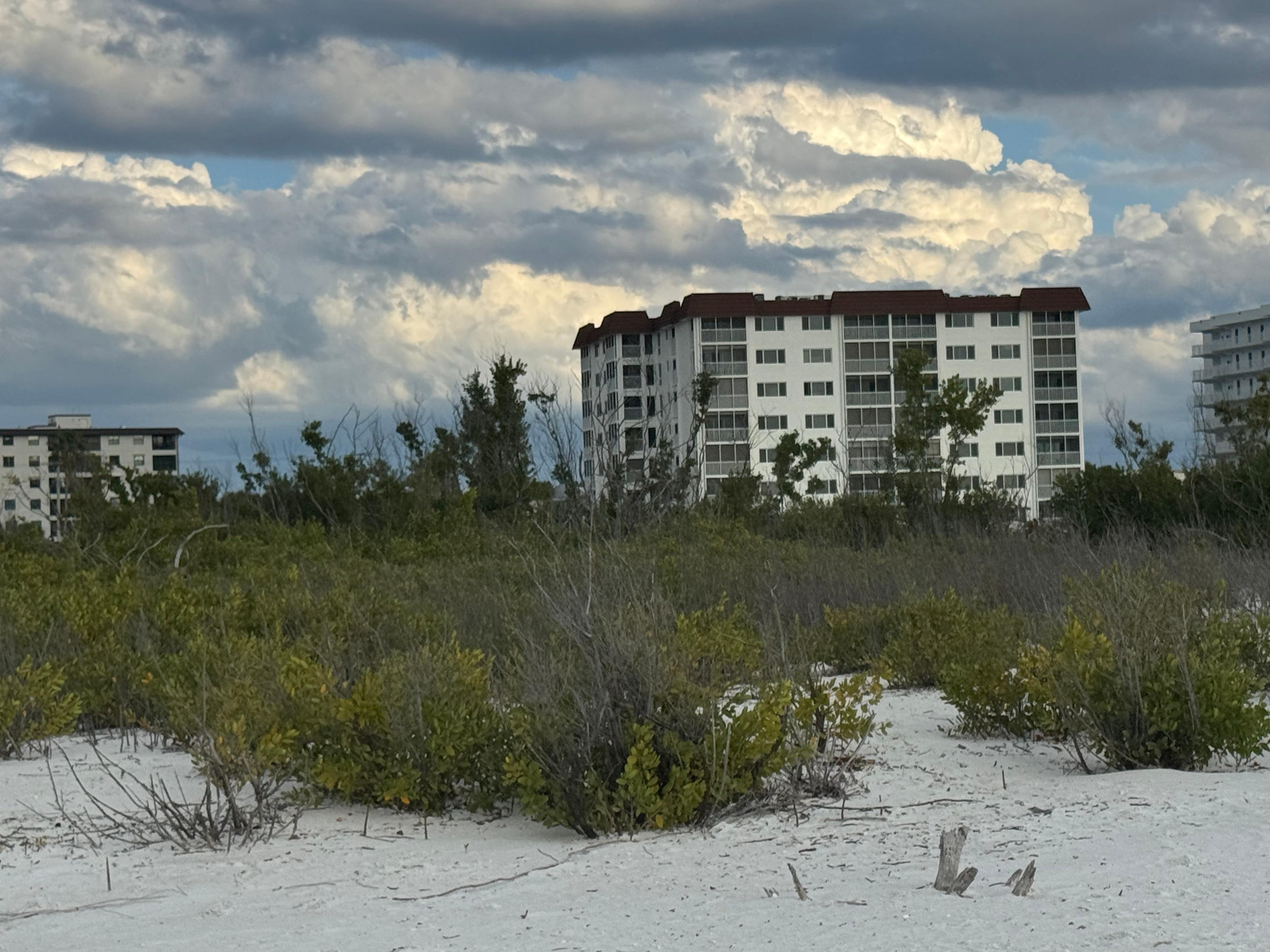 view of building from the beach