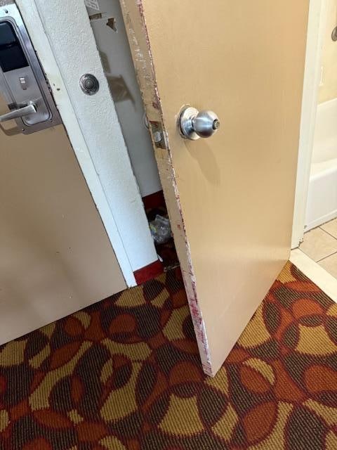 Entrance door to room 123 broking and hard to close
