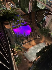 Hot tub and pool from our indoor balcony.