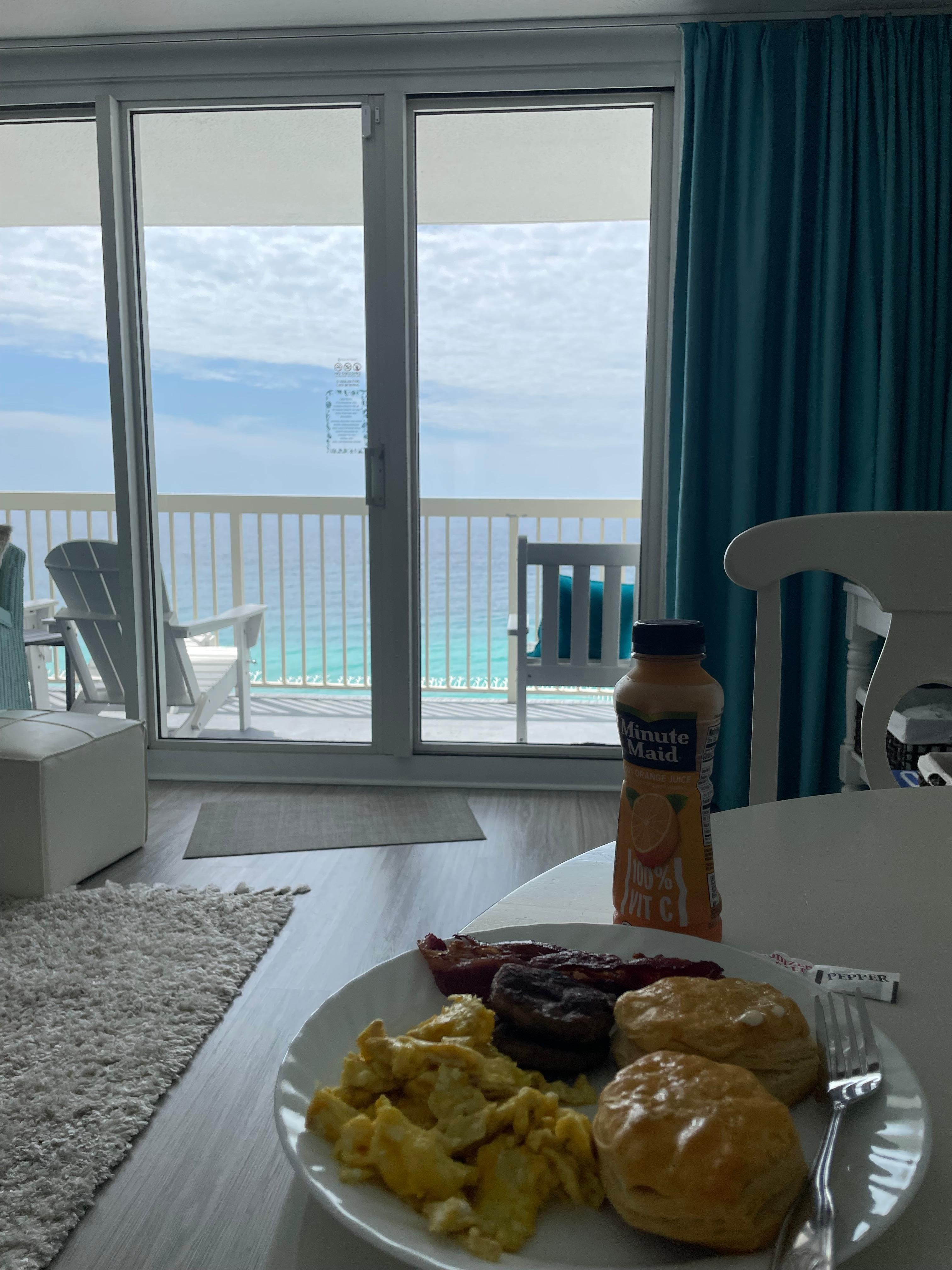 Breakfast I cooked in the condo’s kitchen (it had all the kitchenware you need)