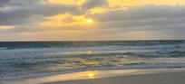 Sunrise on the beach outside the hotel