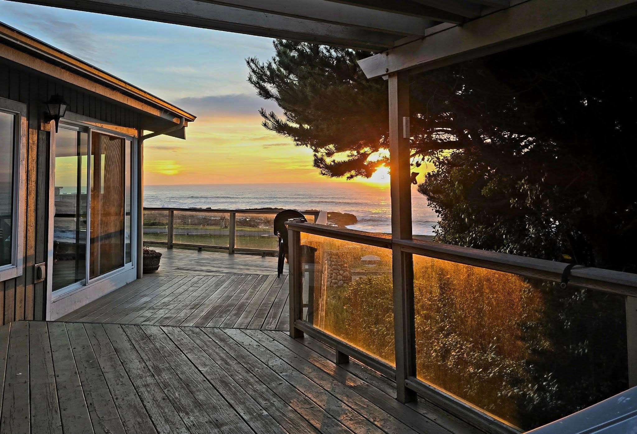 Watching the Sunset while in the Hot Tub