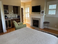 Includes timer controlled fireplace.