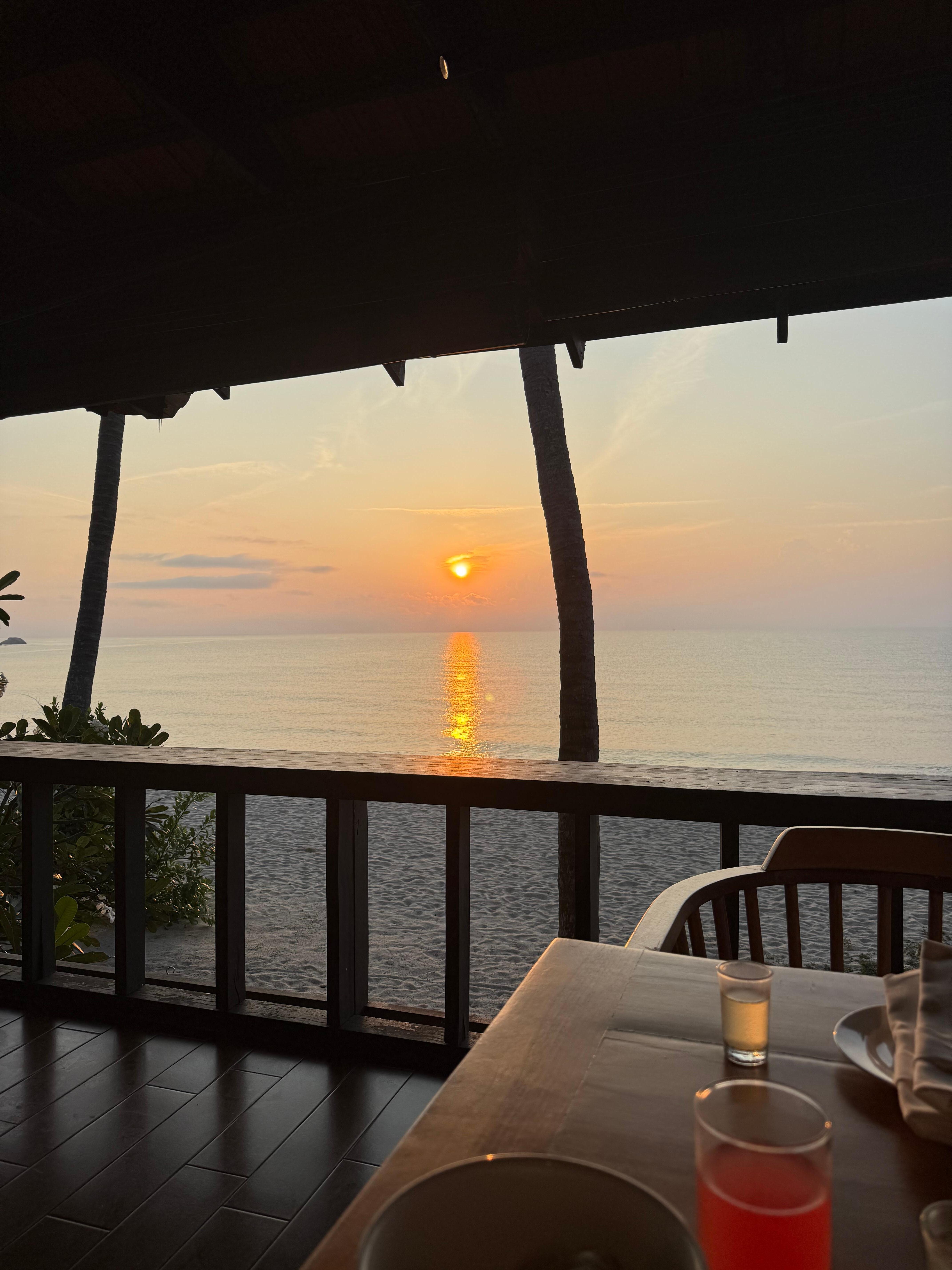 Breakfast watching sunrise