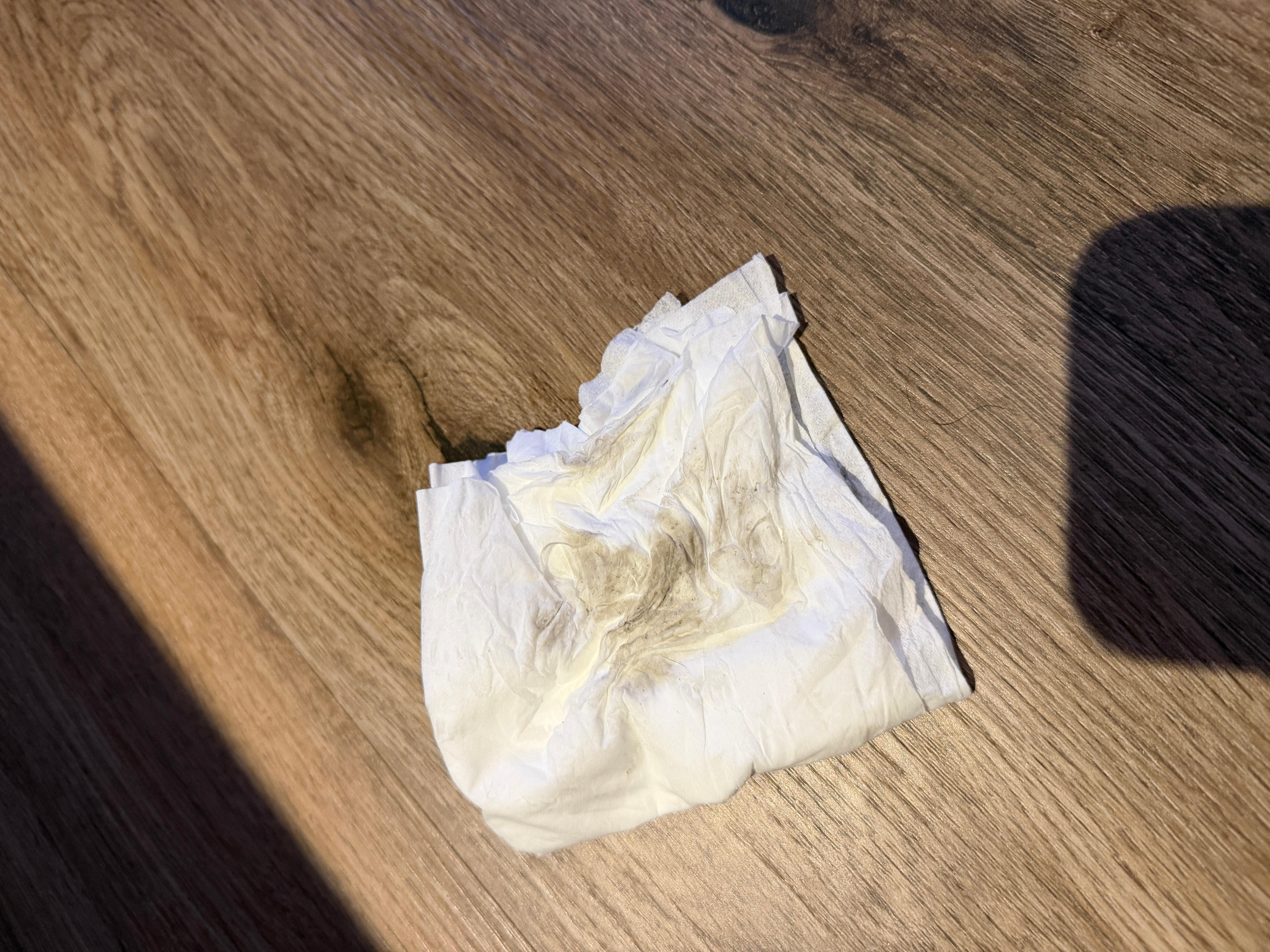 Paper towel I used to wipe the floor.  So dirty!