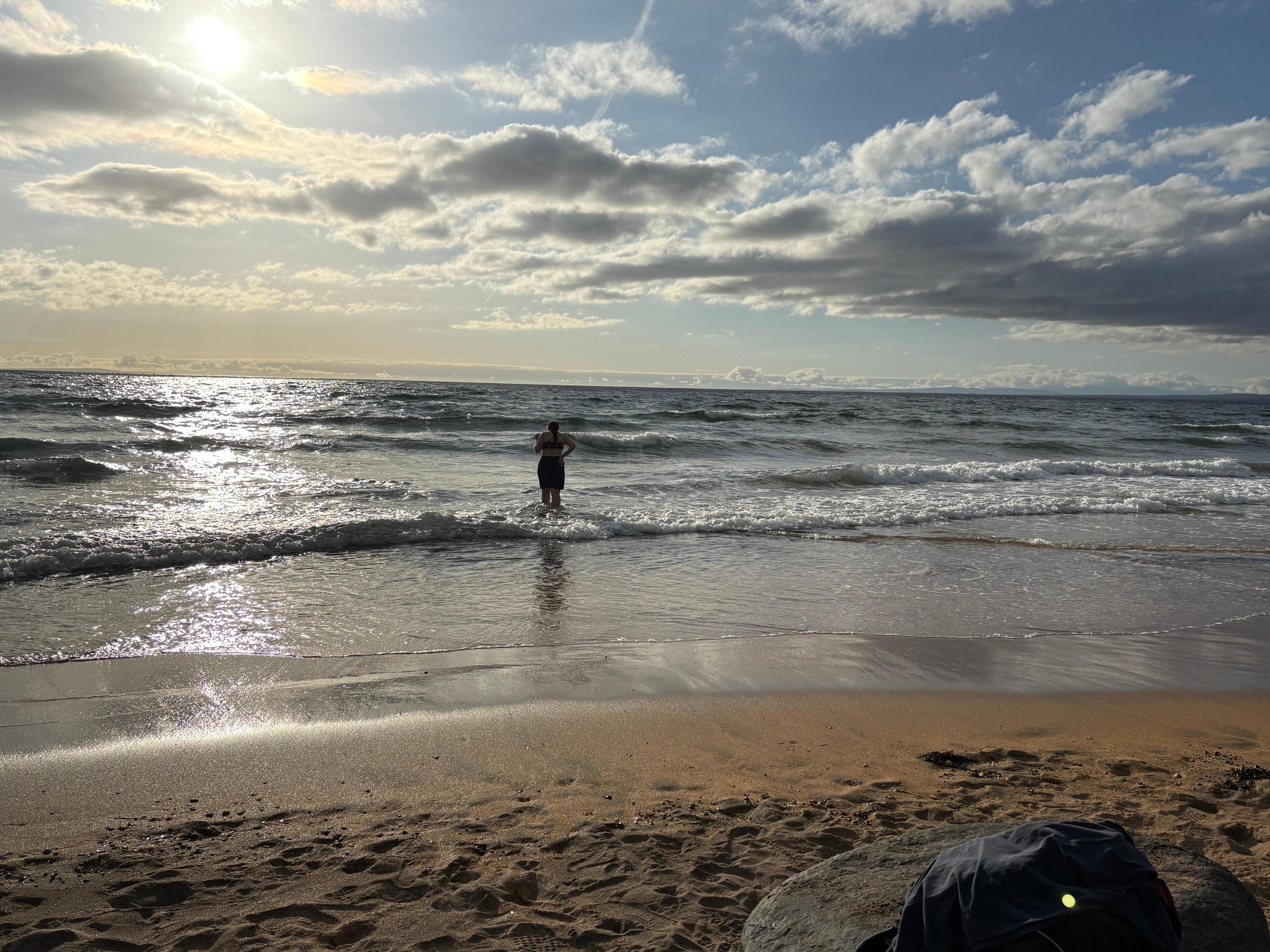 Out for a swim at sunset 