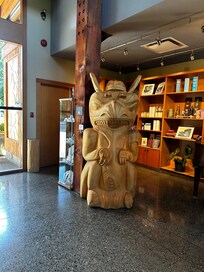 A little gift nook with local artwork and books