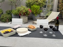 The perfect terrace to enjoy wine and food after a day of touring.