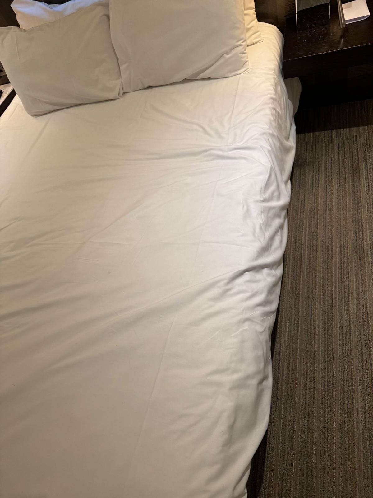 This is what the bed looked like, not a good impression.