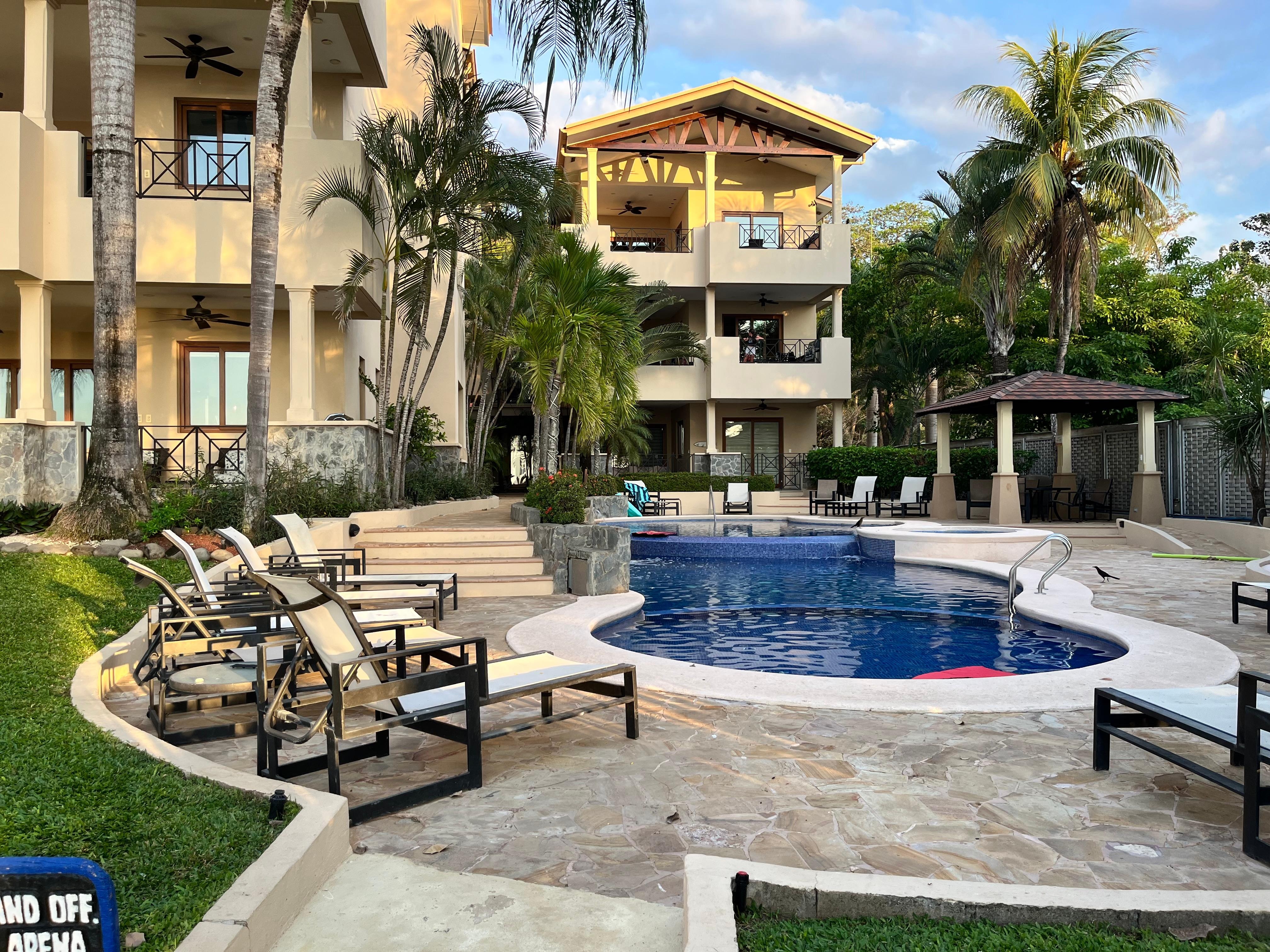 The pool is close, but not too close for you to be bothered. 